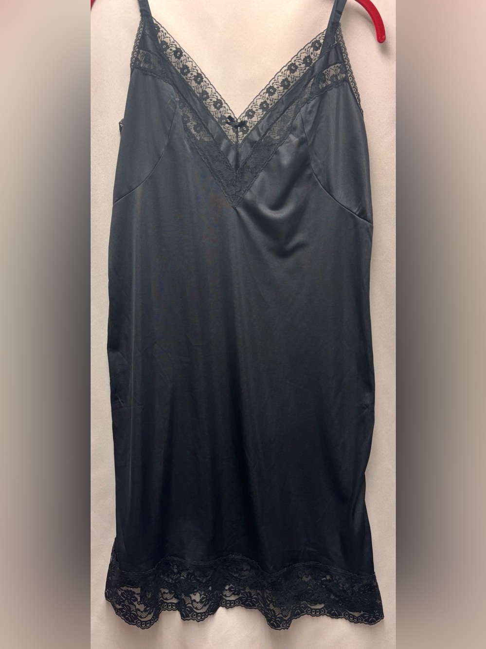 Vintage Ashley Taylor black nylon full slip or Nightgown Size 36